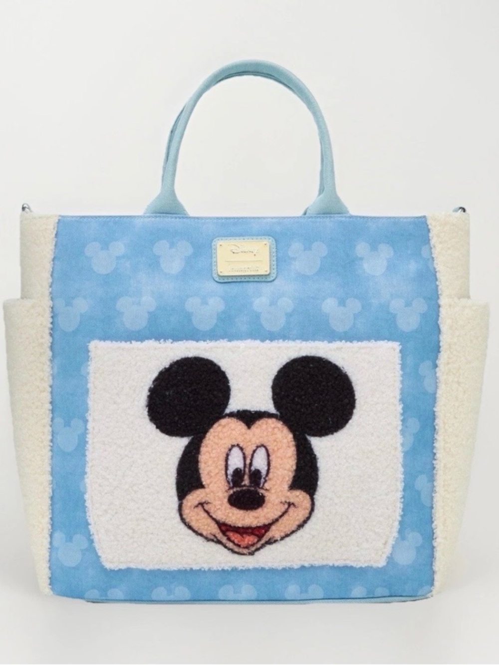 Loungefly Blue Mickey Mouse Sherpa Tote Bag